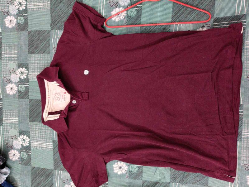 Men's Maroon Polo T-Shirt