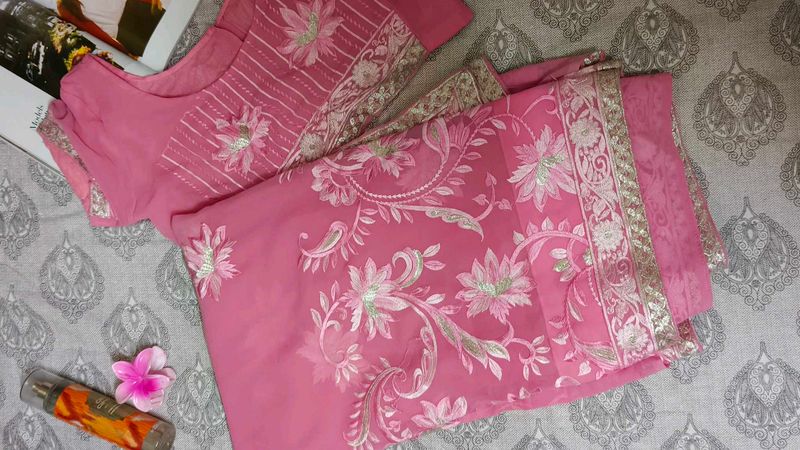 Elegant Pink Embroidered Lehenga Choli