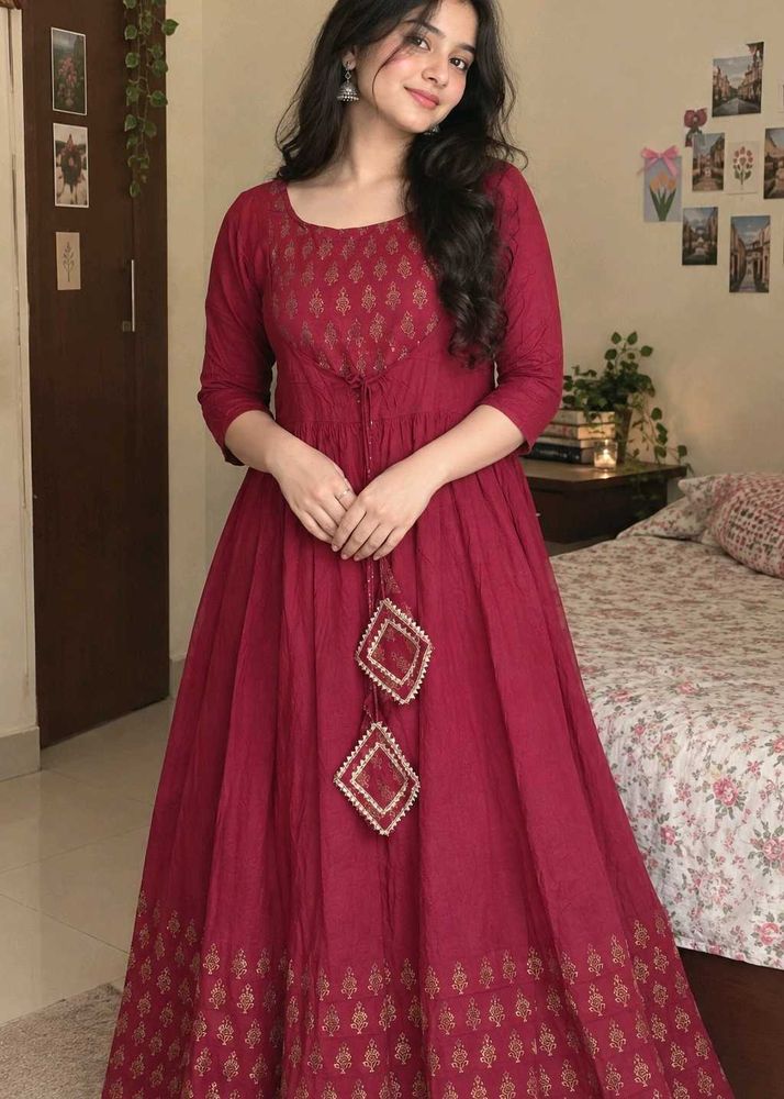 Elegant Maroon Ethnic Gown