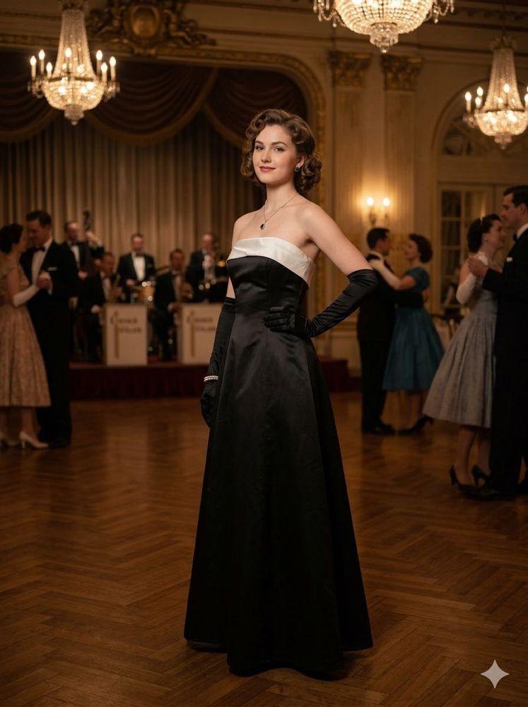 Elegant Black &amp; White Ball Gown