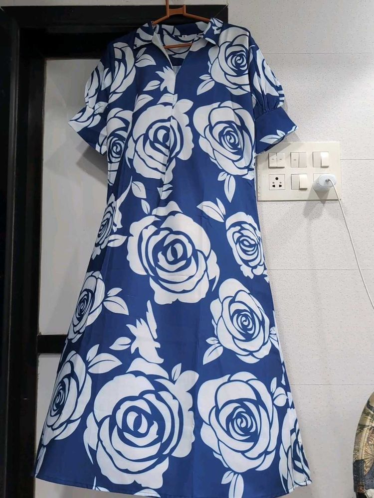 Blue Floral Maxi Dress