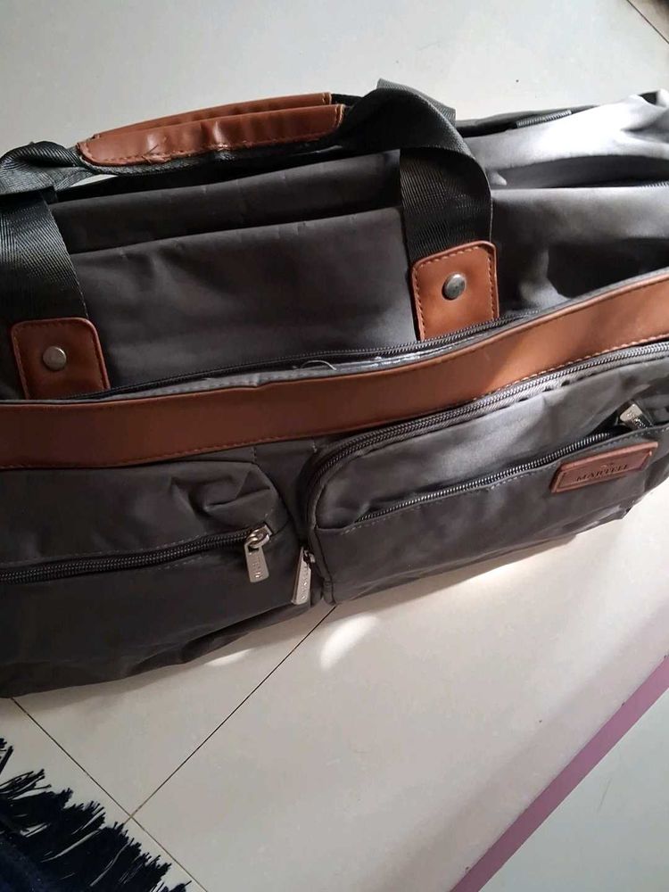 Stylish Grey Travel Duffel Bag