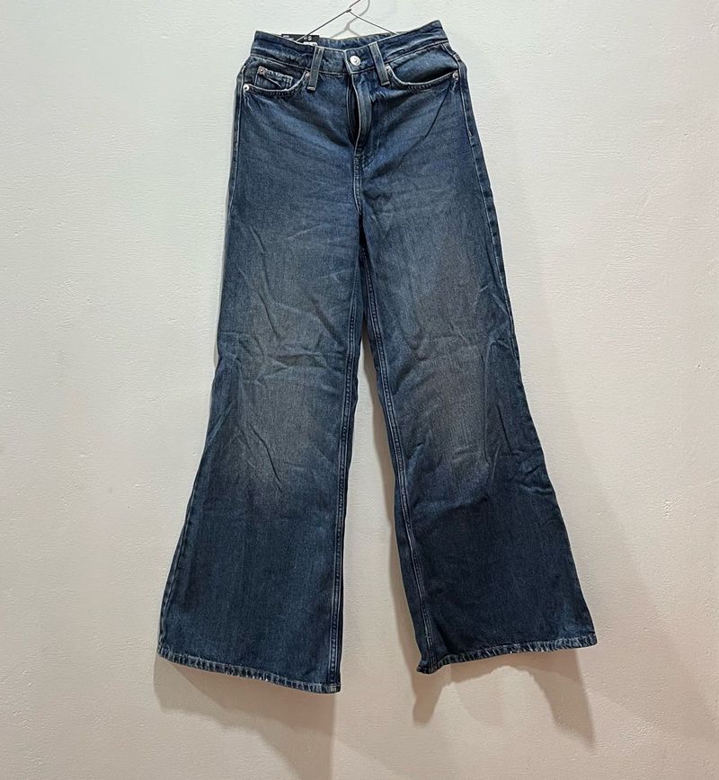 H&amp;M Wide Leg High Waist Bootcut Denim Jeans
