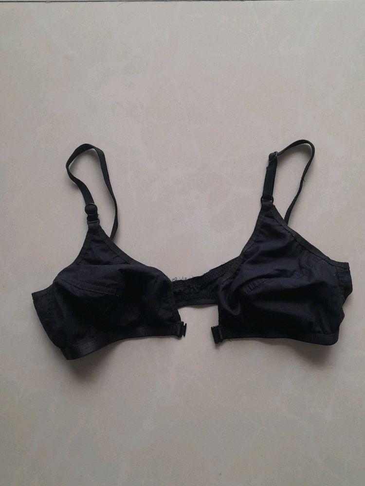 Front Open Hook- Black Bra
