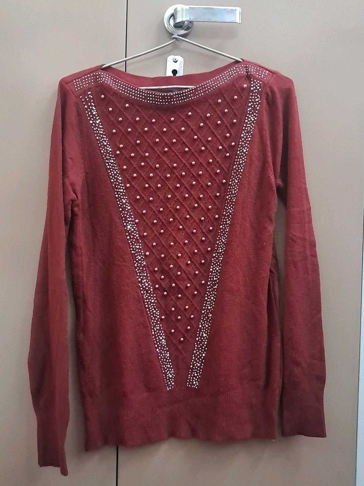 Embellished Knit Sweater