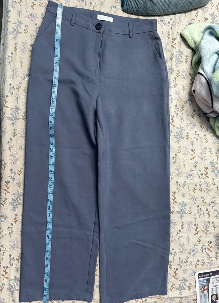 Classic Blue Wide-Leg Trousers