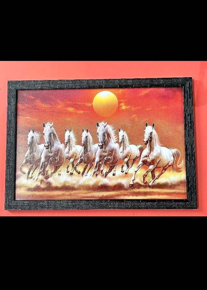 7 Horse Photo Frame Size 12"-8" Inches