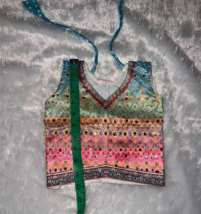Embellished Ethnic Crop Top