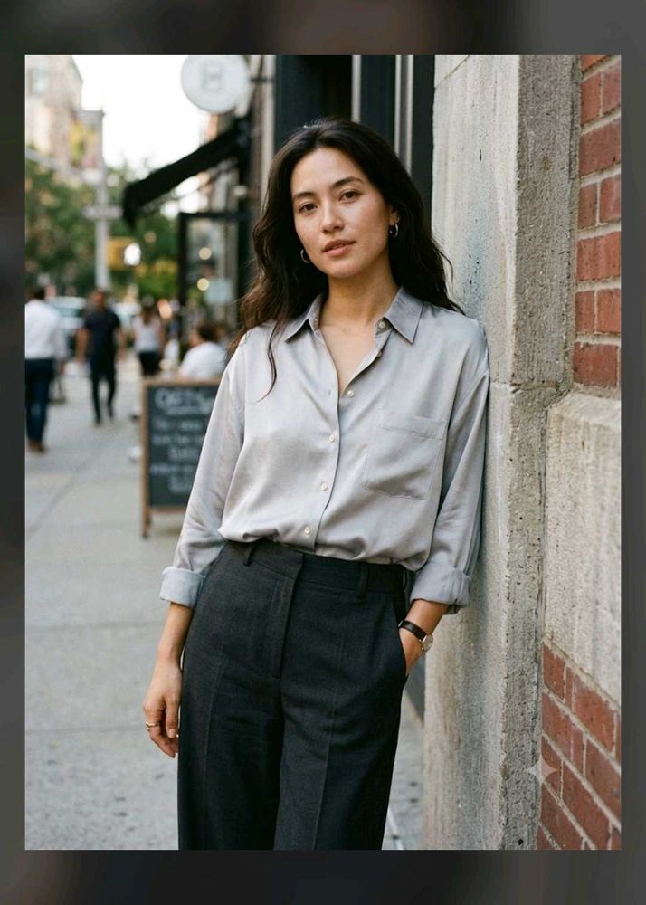 Classic Grey Button-Up Shirt