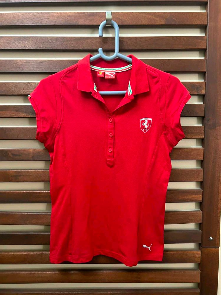 Red Ferrari Puma Polo Shirt