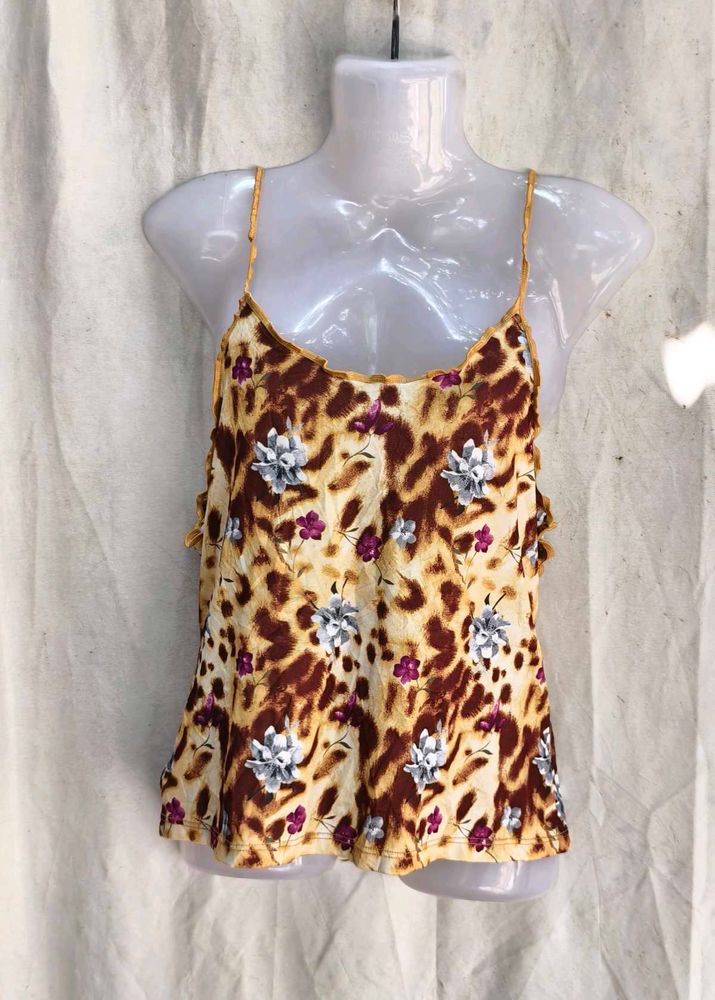 Leopard Print Floral Camisole Top