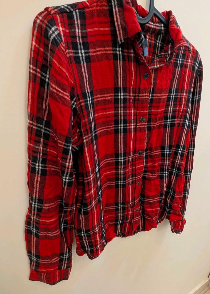 Classic Red Plaid Flannel Shirt