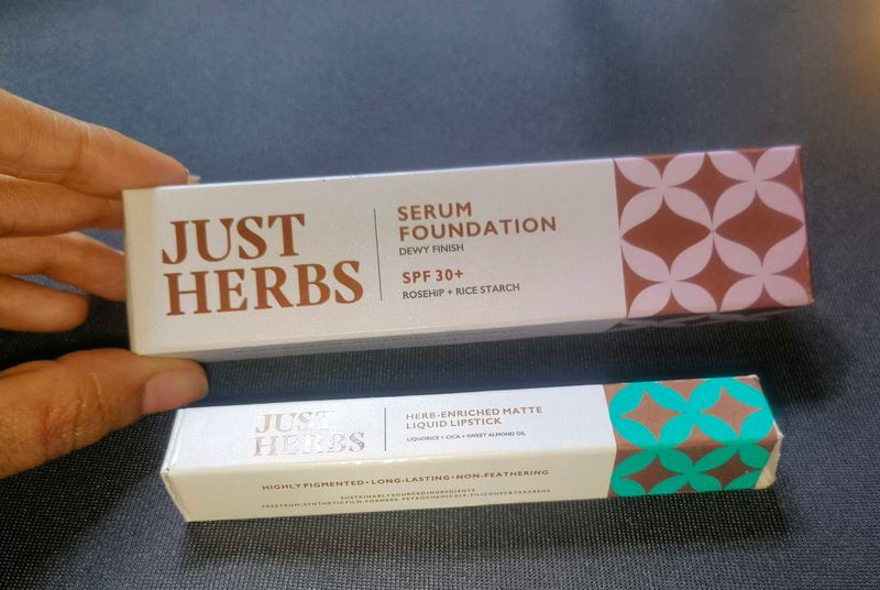 Just Herbs Serum Foundation &amp; Liquid Lipstick