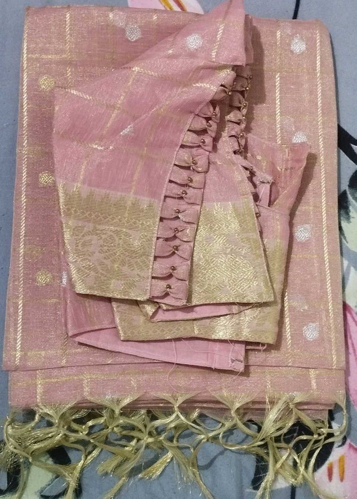 Pink  Saree with Blouse
