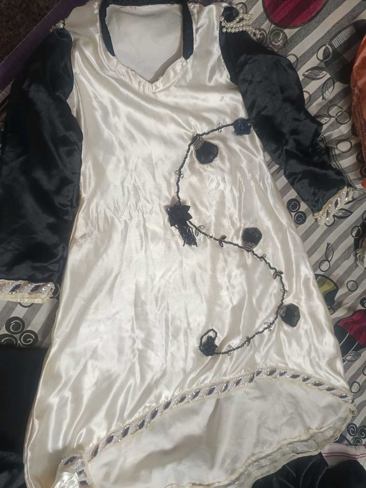 Elegant Cream and Black Kurta