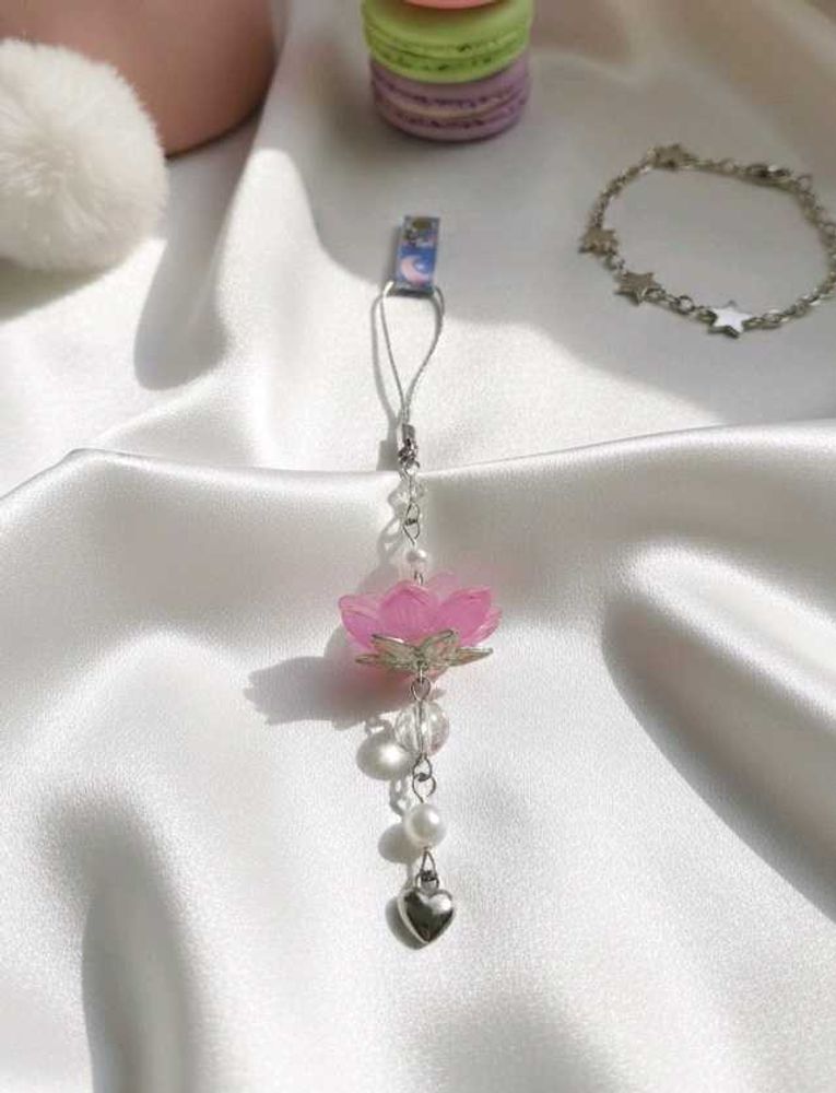 Pink Lotus Phone Charm