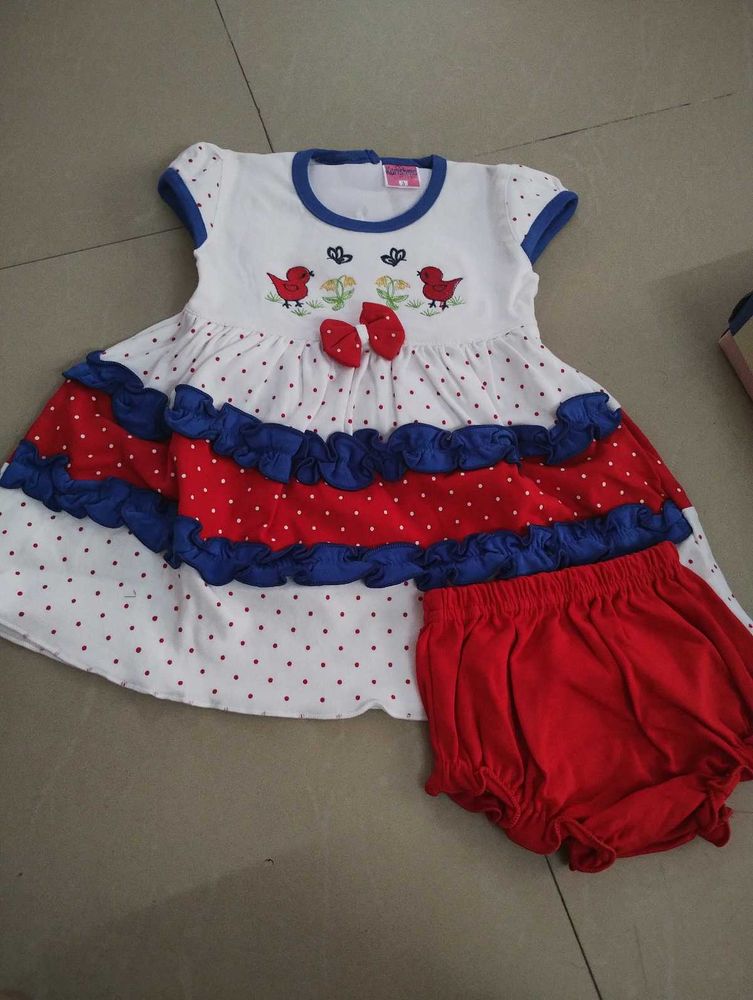 Cute Baby Girl Dress with Bloomers