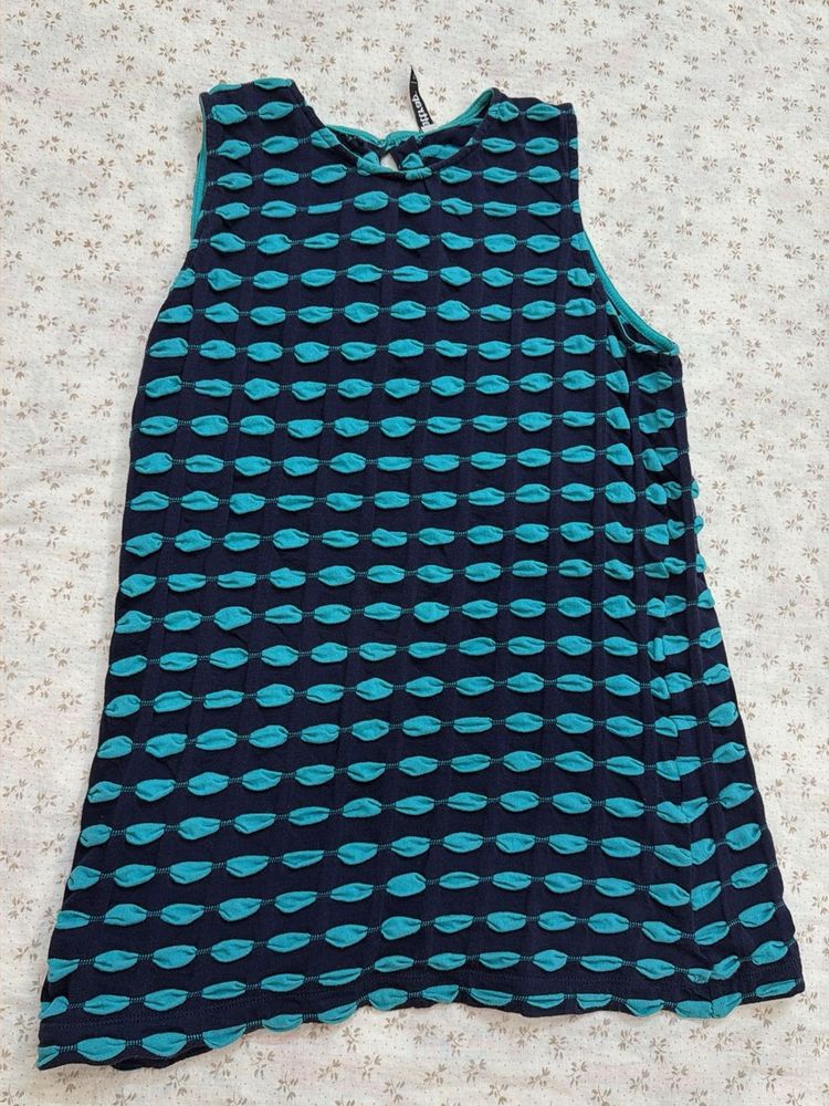 Blue Sleeveless Fitting Top