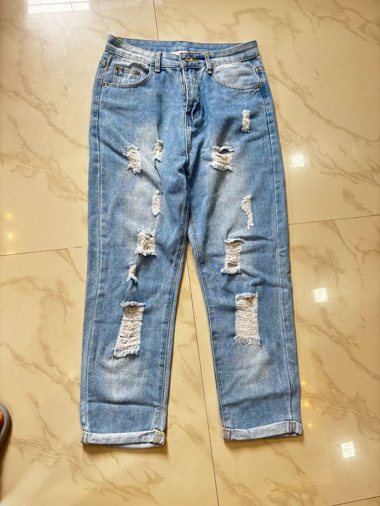 Distressed Light Wash Jeans