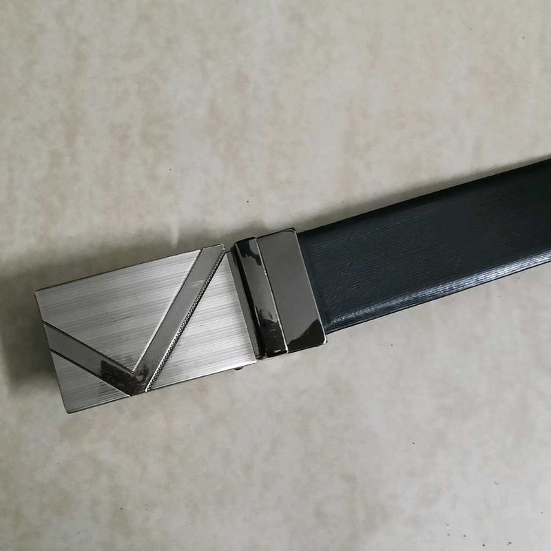 Reversible Men's Belt with Silver Buckle
