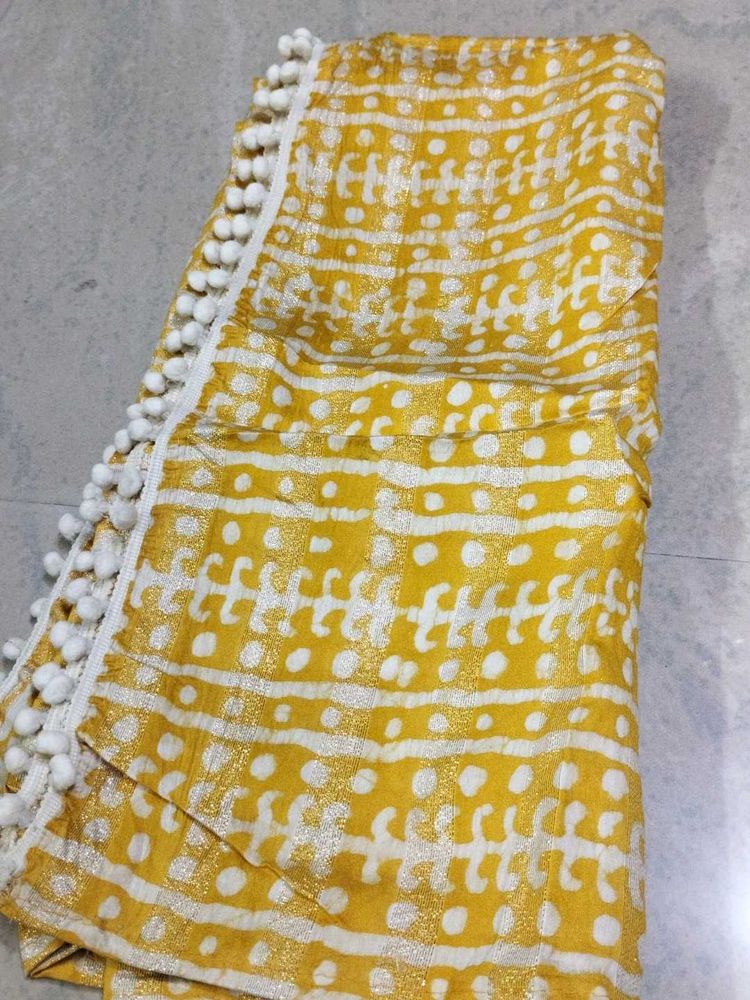 Yellow Printed Dupatta