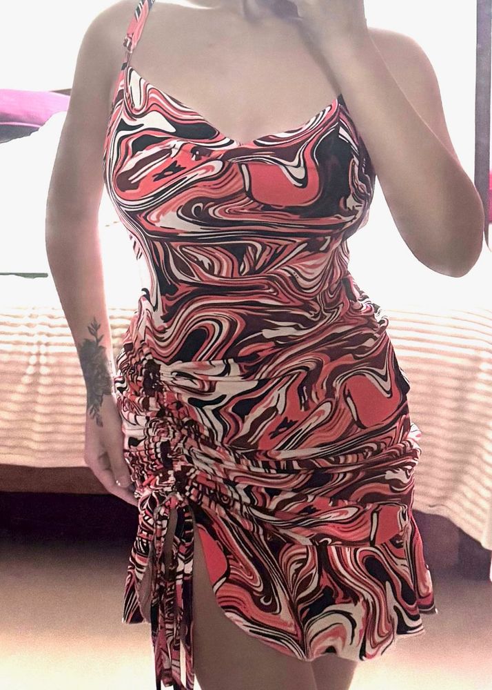 Abstract Swirl Mini Dress