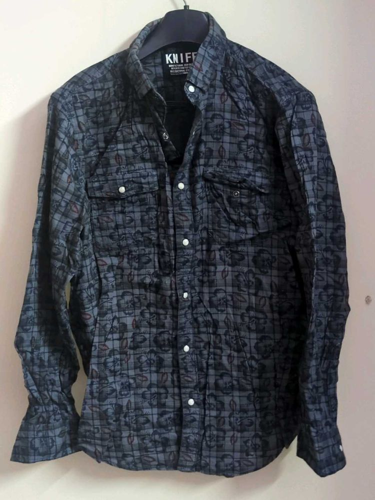 Men's KNIFE Printed Long Sleeve Shirt