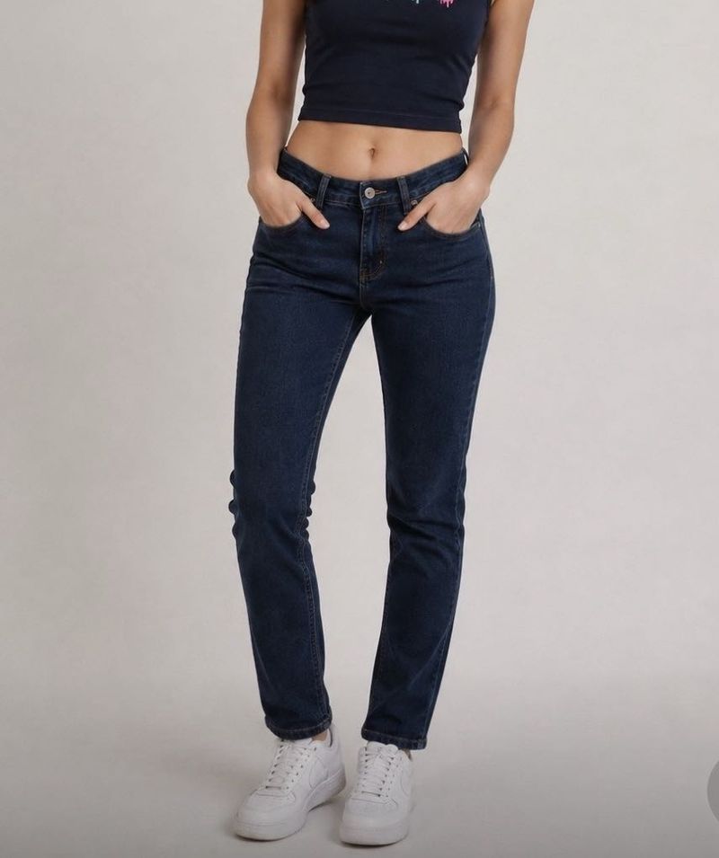 Classic Dark Wash Straight Leg Jeans