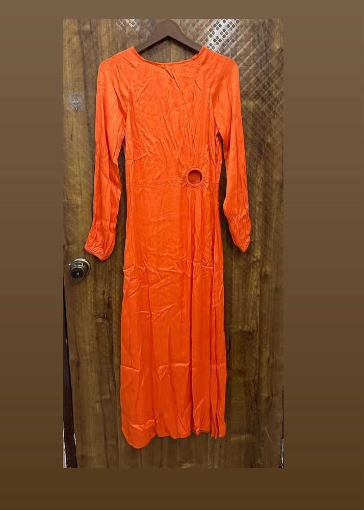 Orange Maxi Dress with Cut-out Detail(Brand new )