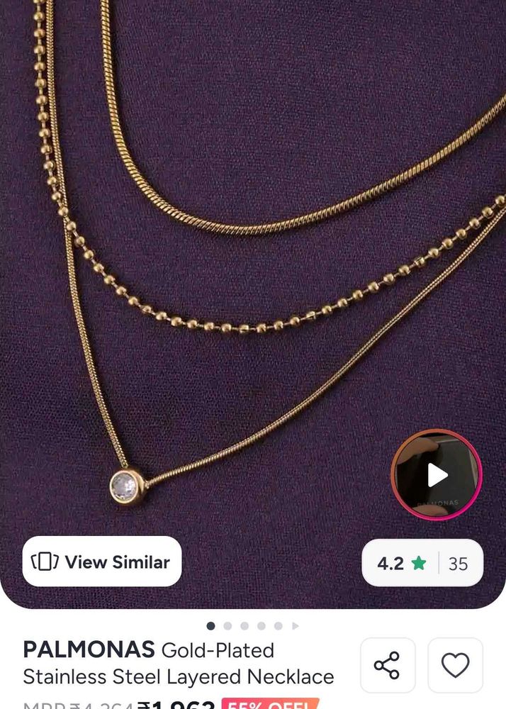 palmonas Layered Gold-Plated Stainless Steel Neckl
