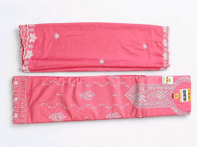 Pink Embroidered Kurta Set with Dupatta