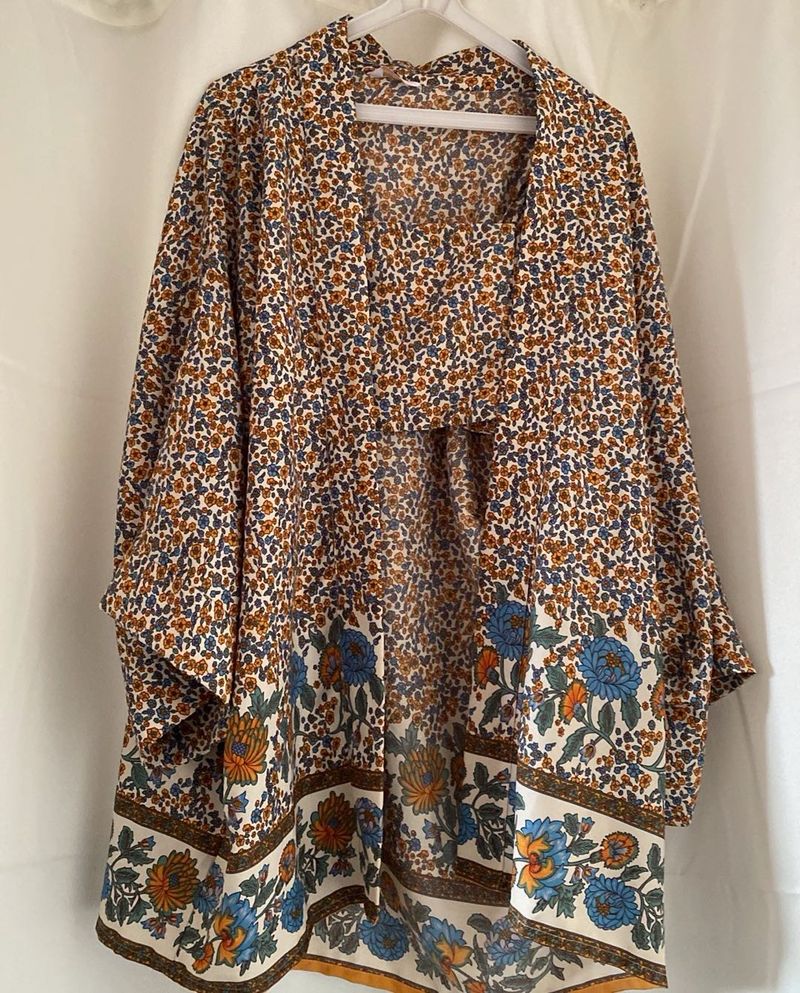 Floral Print Kimono Coord Set