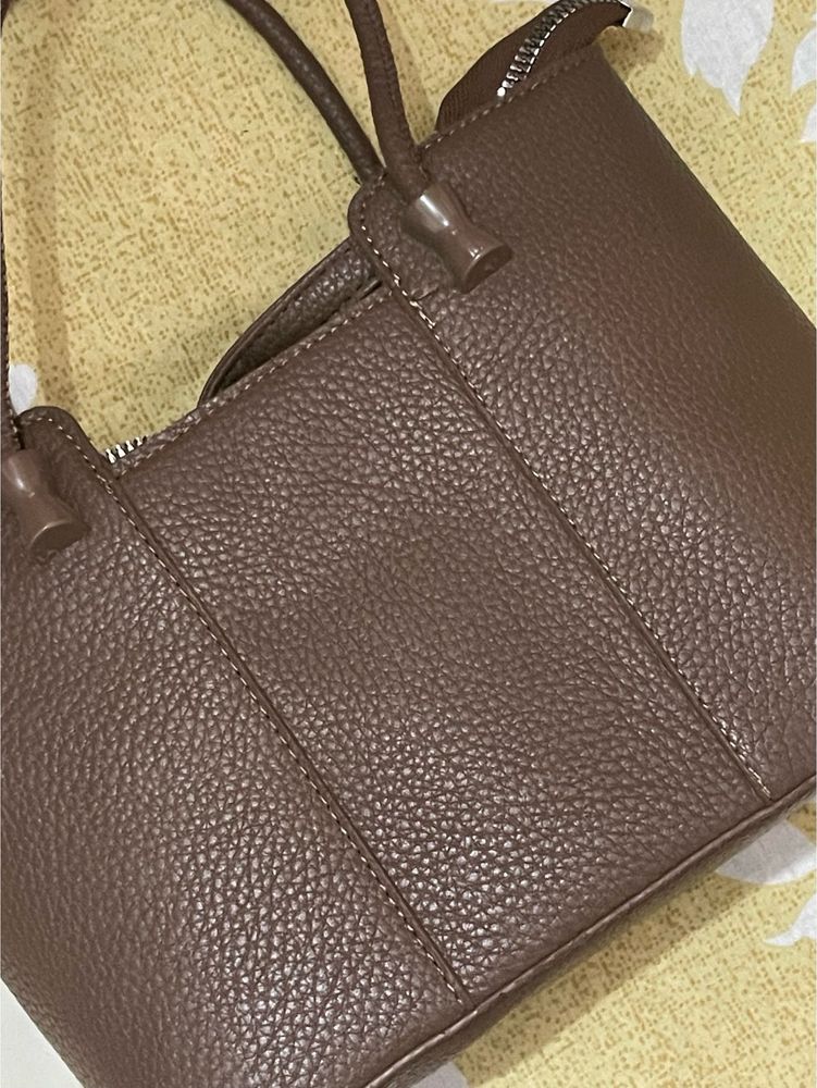 Chic Taupe Textured Tote Bag