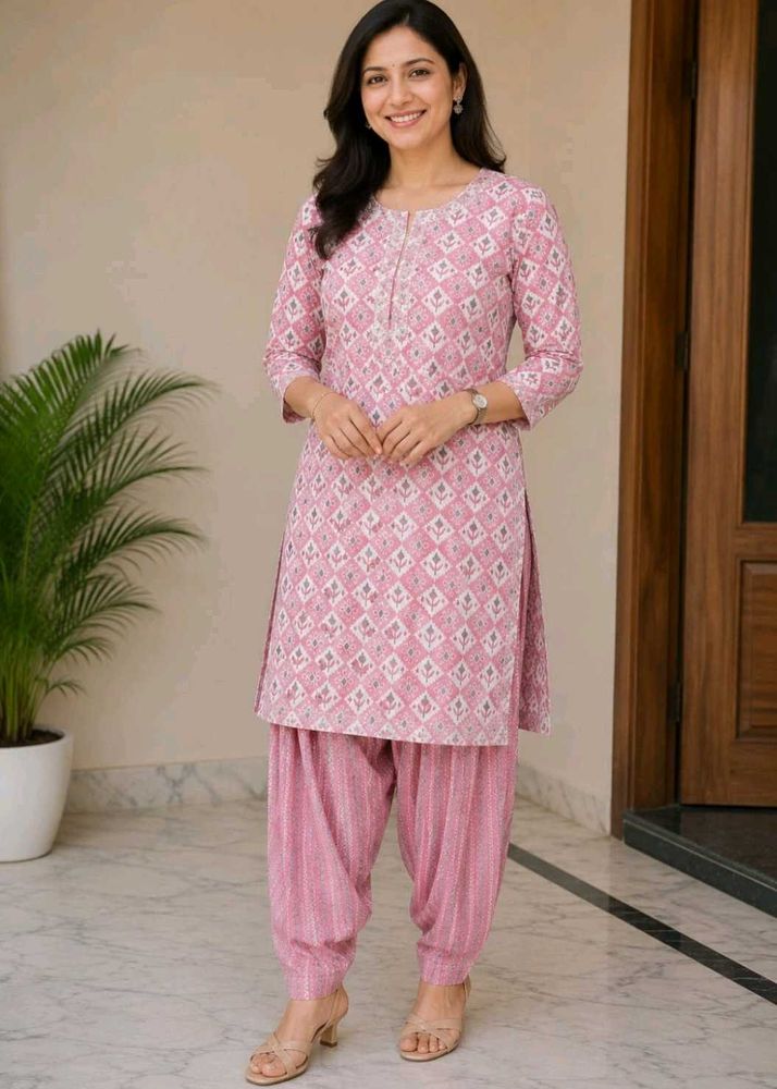 Libas Pink Sequined Kurta Salwar