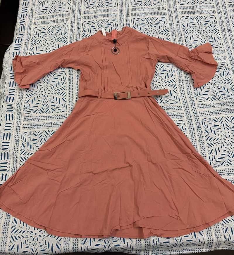 Vintage Pink Belted Dress