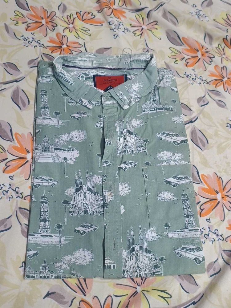 Men's Graphic Print Short Sleeve Shirt