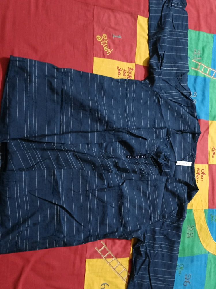 Two piece navy blue top