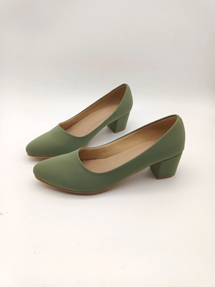 Sage Green Block Heels