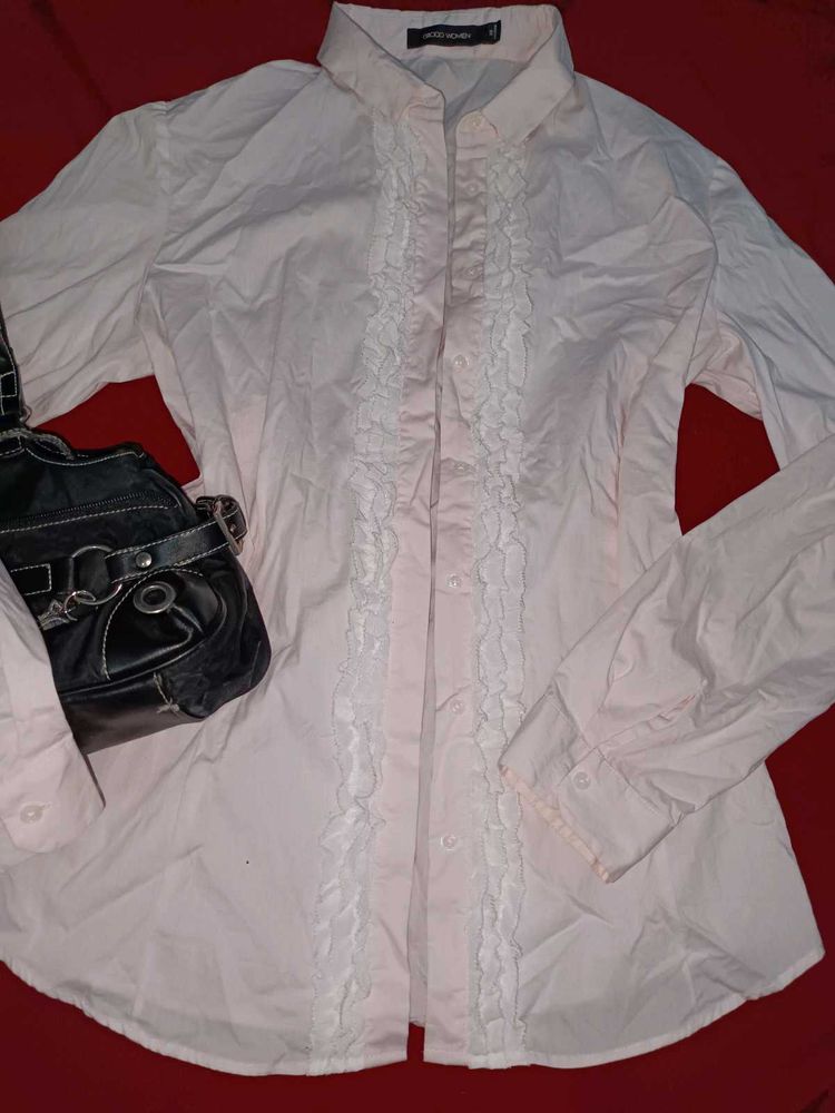 Ruffled Button-Up Shirt