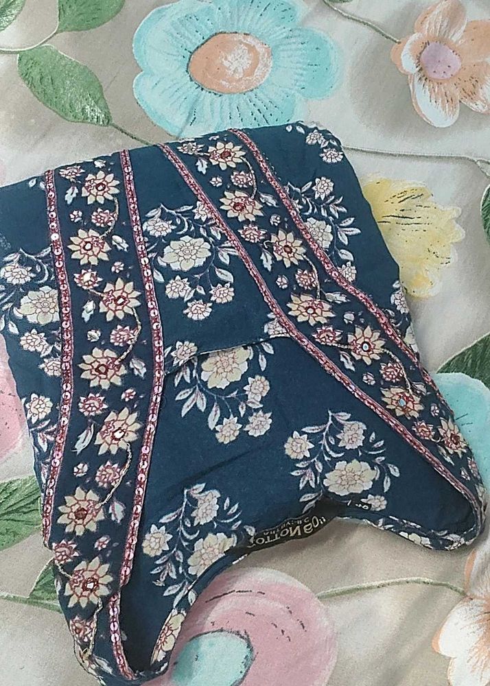 Elegant Teal Floral Print kurta