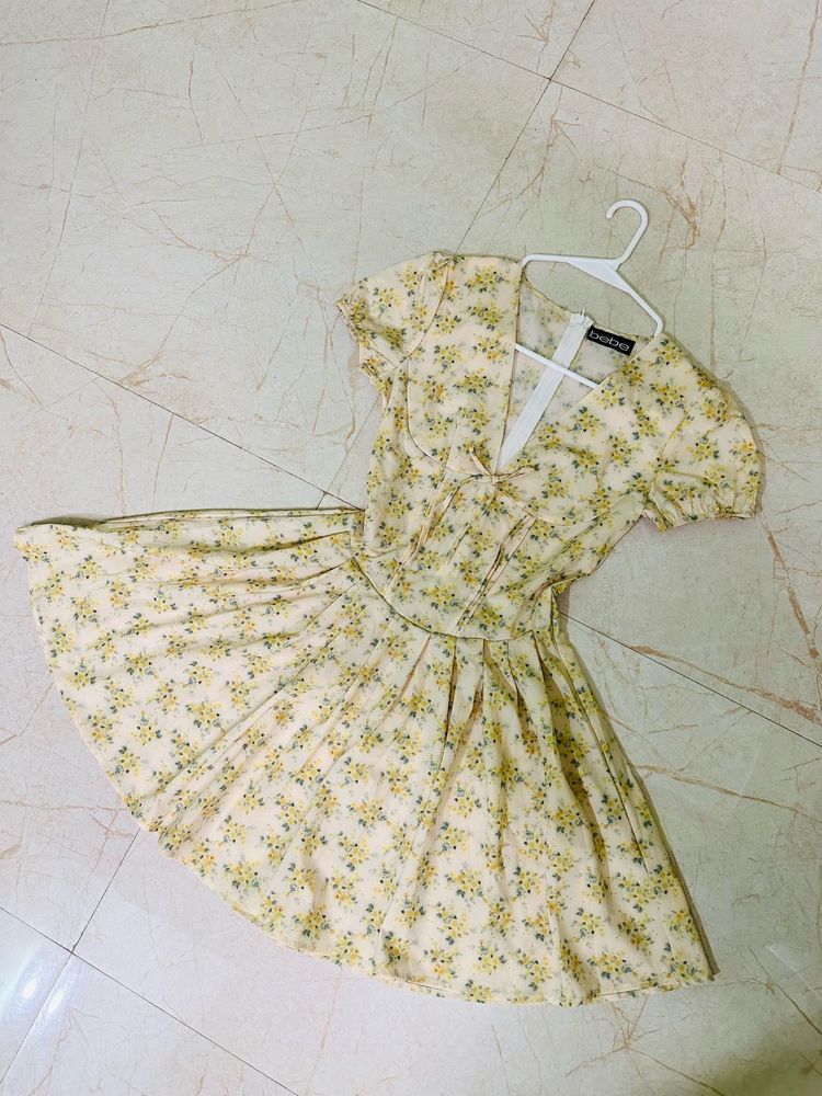 Cute Floral Print Midi Dress