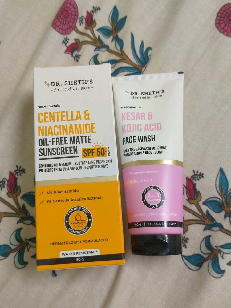 Dr Sheth's sunscreen and Facewash Combo