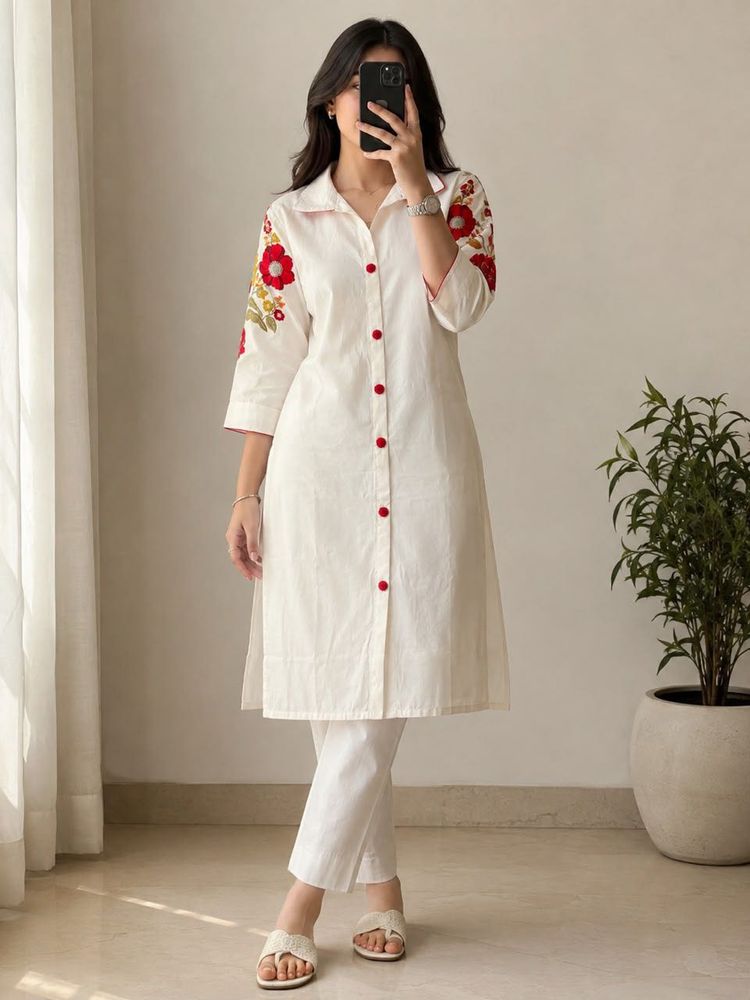 Embroidered Kurta Set with Pants