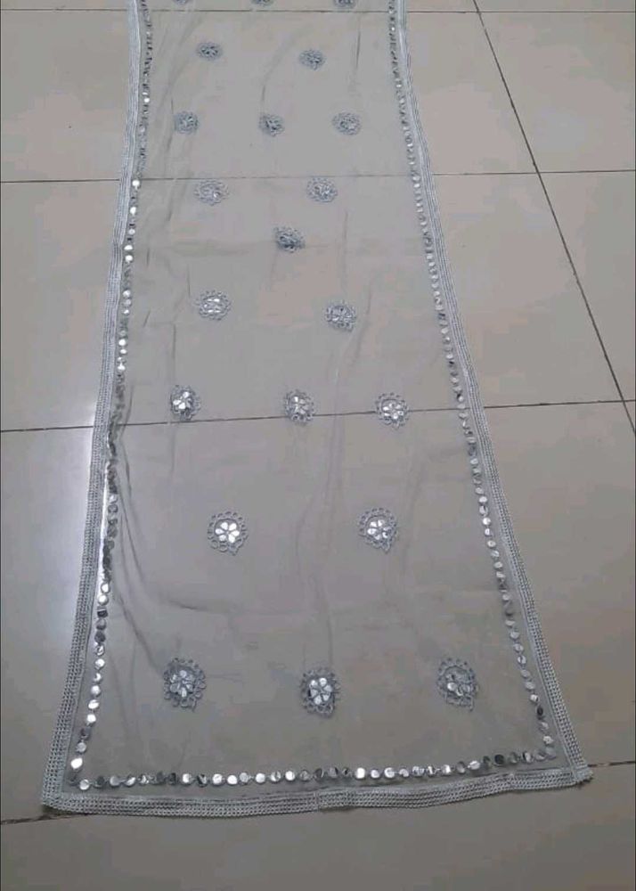 Embellished Grey Dupatta