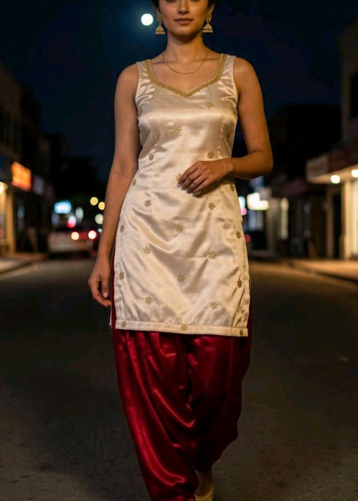 Elegant Satin Kurta Set