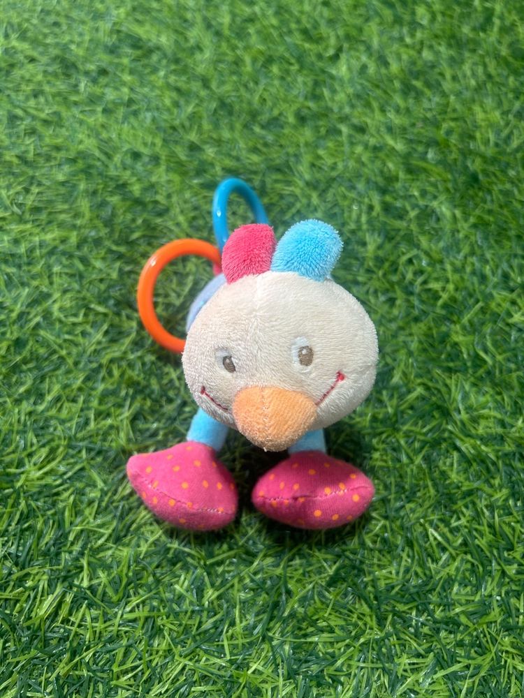 Pink and blue bird rattle - NATTOU