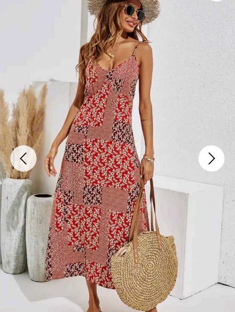 Patchwork Floral Midi Dress