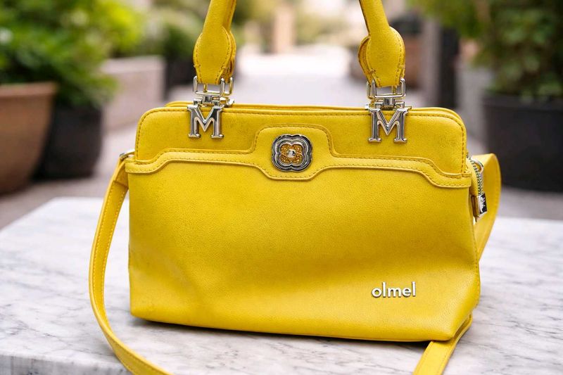 Bright Yellow Designer Handbag