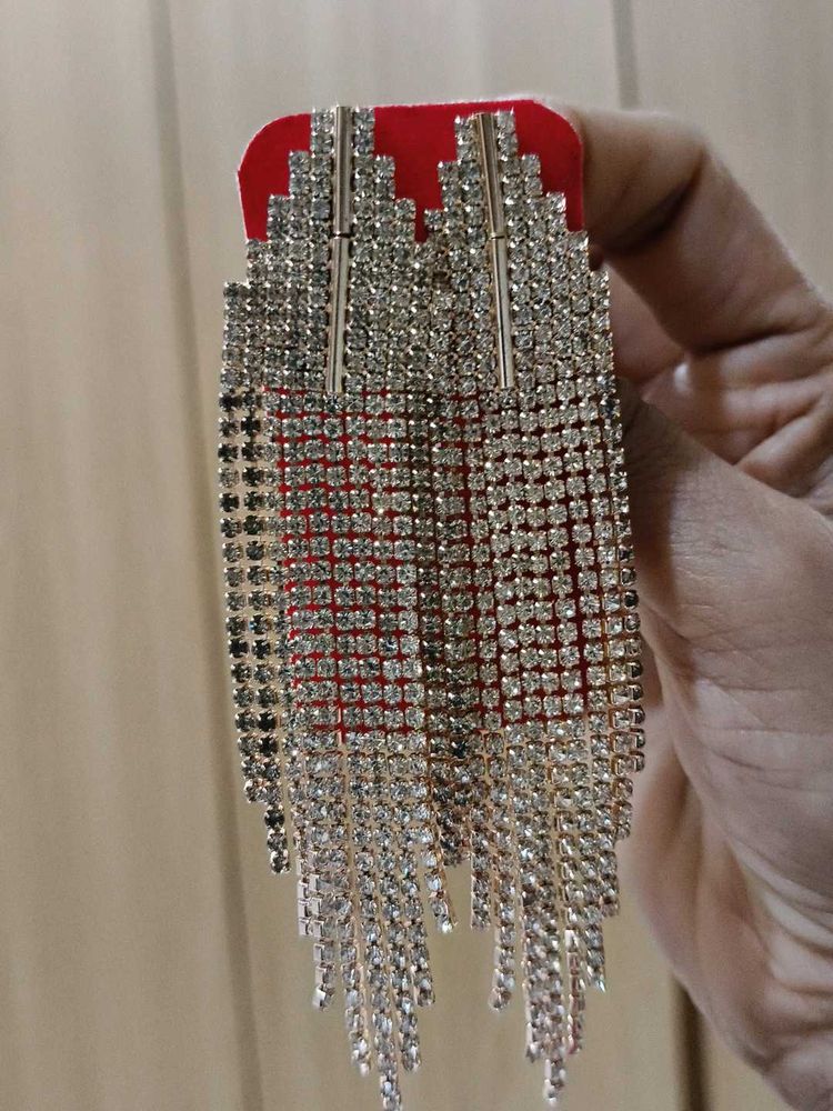 Rhinestone Fringe Earrings