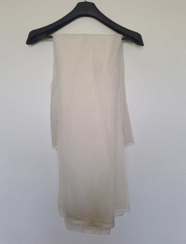 Beige Cotton Checked Dress Material
